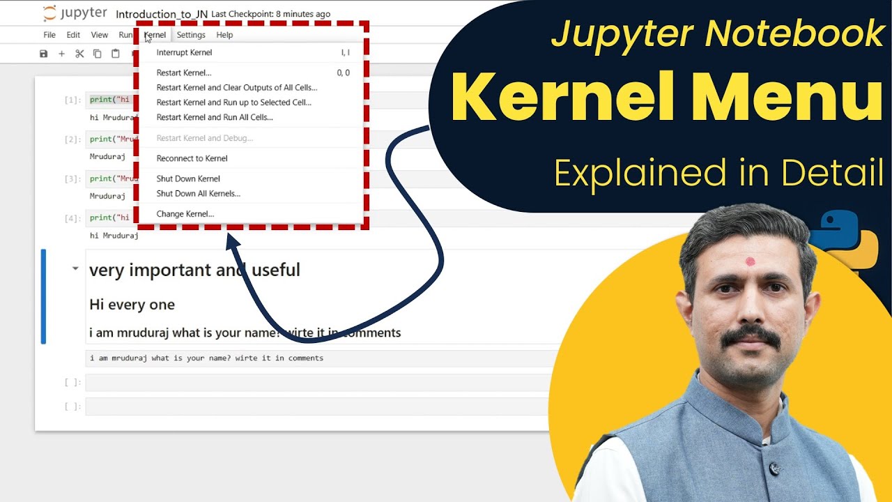 Jupyter Notebook Kernel Menu Explained | Complete Tutorial with Examples