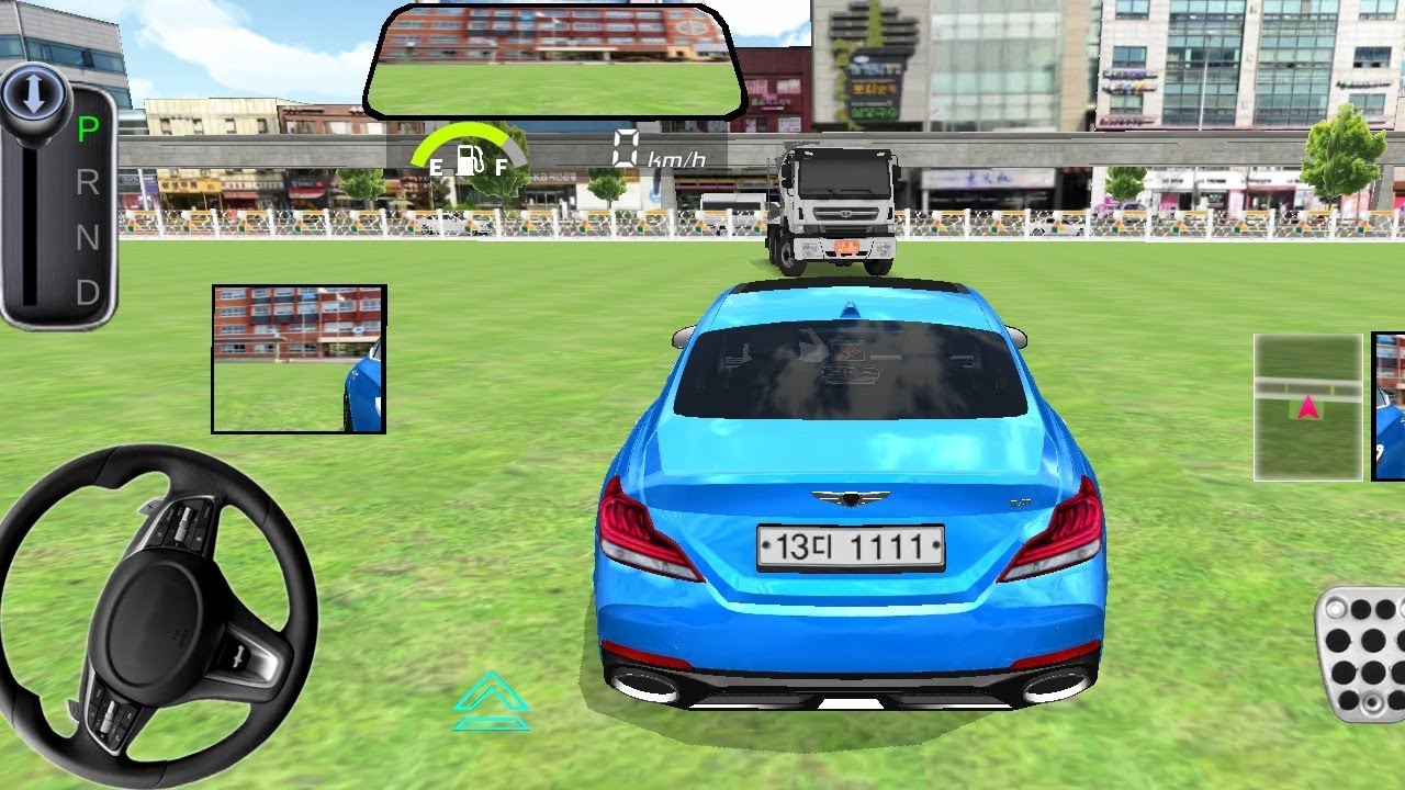 New blue mercedes stuck at school building society/3d driving class 2/#gameplayvideo  #3ddriving2
