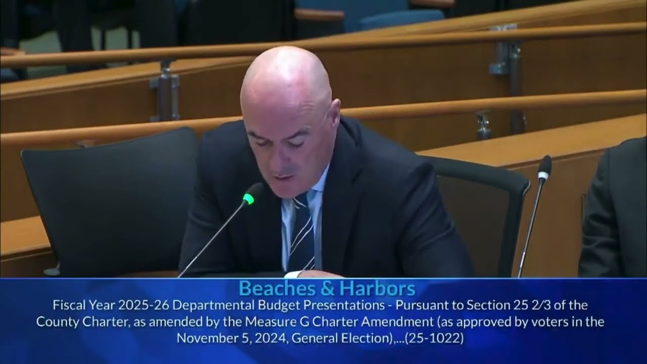 Director Gary Jones Presents Beaches & Harbors Budget for LA County Board of Supervisors