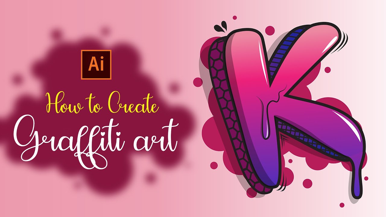 How to Draw Graffiti Letter K | Adobe illustrator | Vector Art | illustrator tutorial