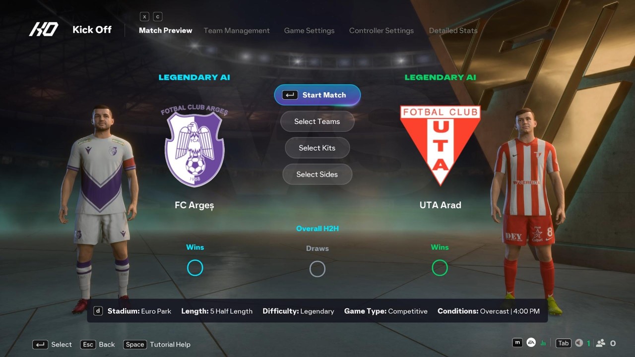 FC Argeș vs UTA Arad | Superliga | EA FC 26 | Simulare