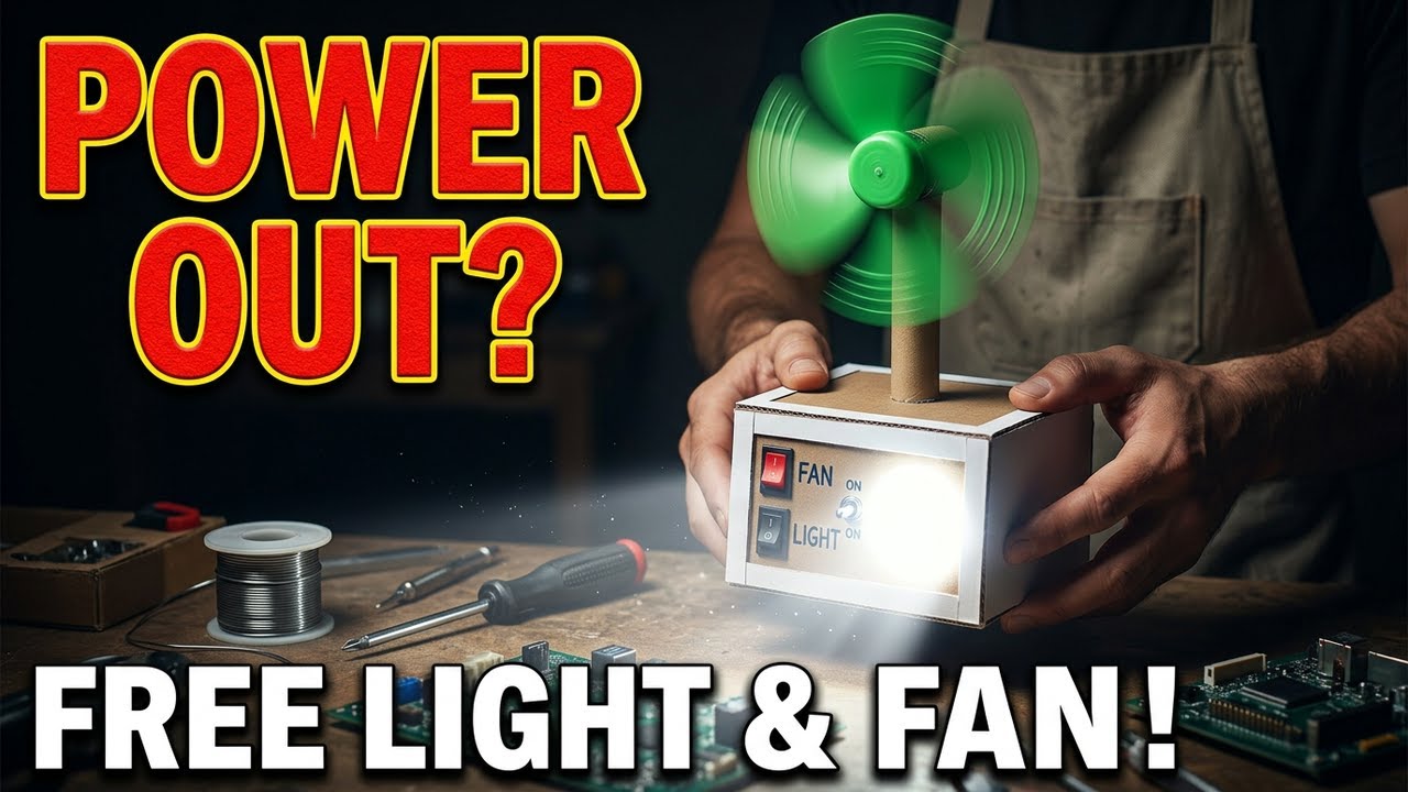 Rechargeable Fan with Light Banaya 😱 | Ghar Par Bana Portable Emergency Fan 🔋💡