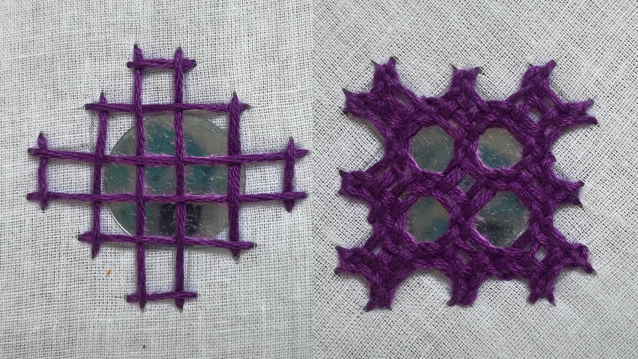Gujrati Mirror Work Design / Gujrati Stitch / Gujrati Mirror