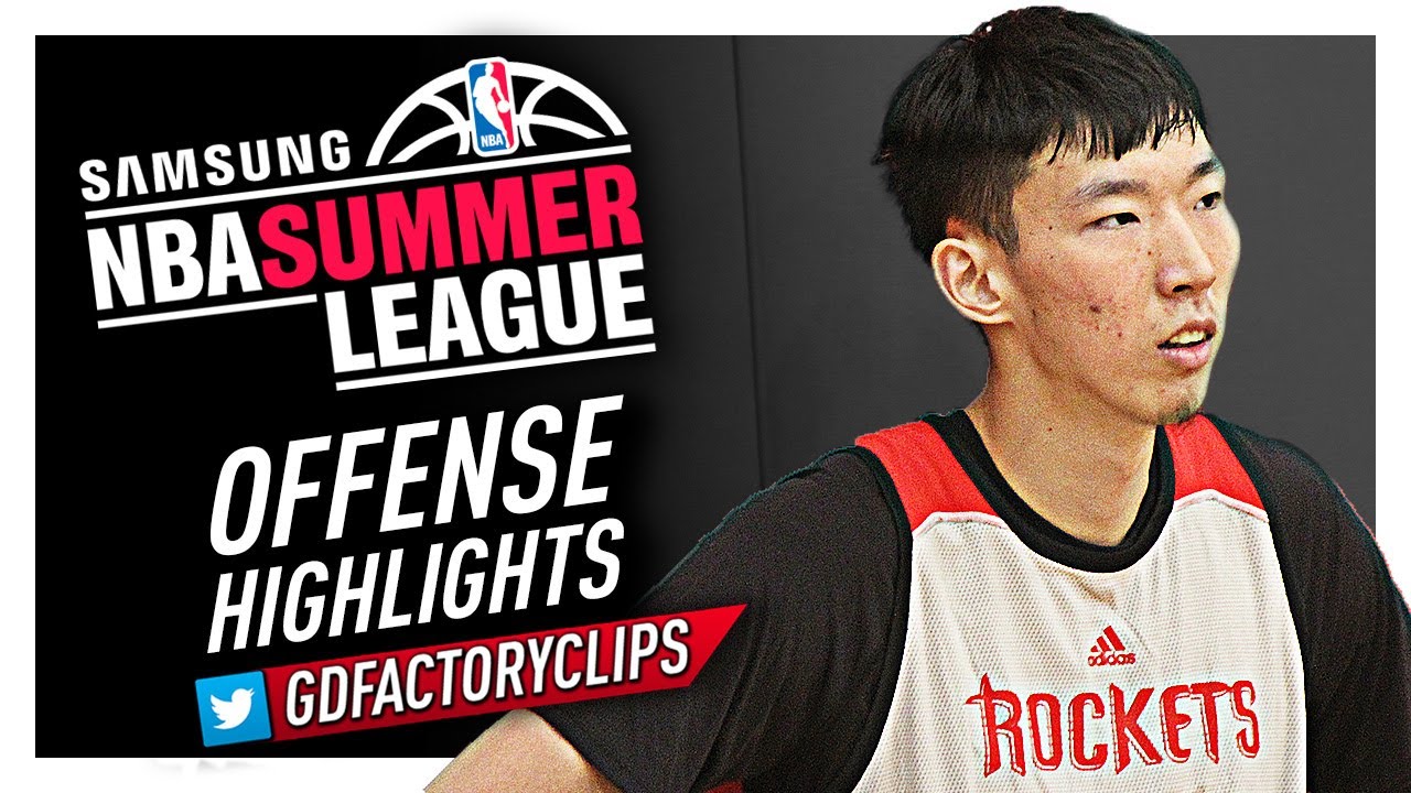 Zhou Qi Offense & Defense Highlights (2017 Summer League) - Houston Rockets Debut!