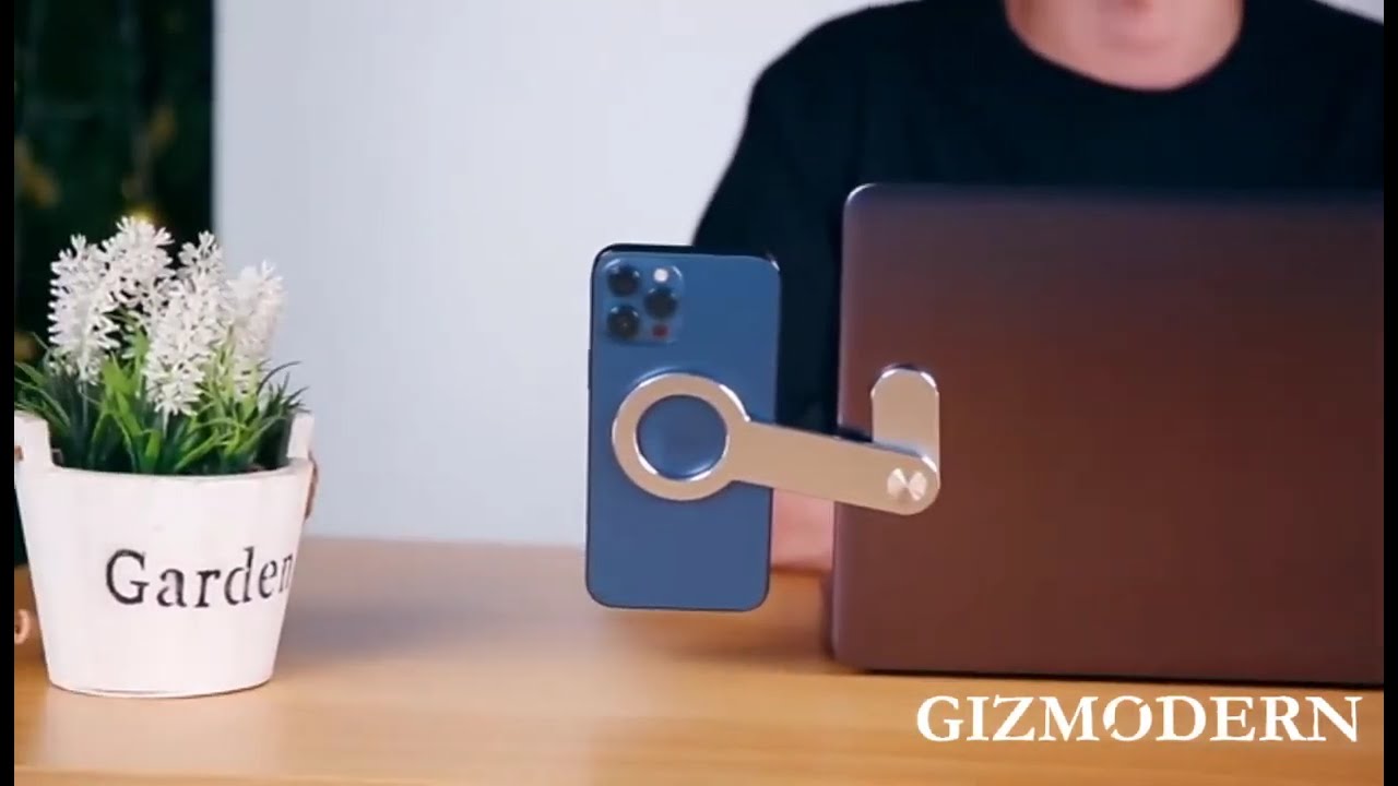 Magnetic Adjustable Laptop Side Phone Mount, for iPhone 12/13 Series & More