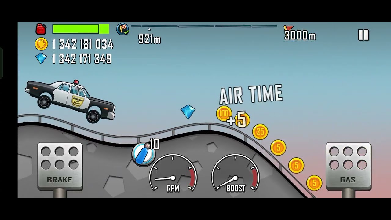 HILL CLIMB RACING CHALLENGE 3000 METERS WITH POLICE 🚓 CAR 