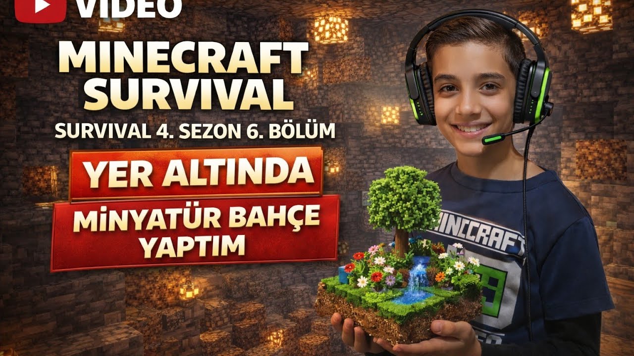 Minecraft Survival 4.sezon 5.bölüm YER ALTINA MİNYATÜR BAHÇE YAPTIM