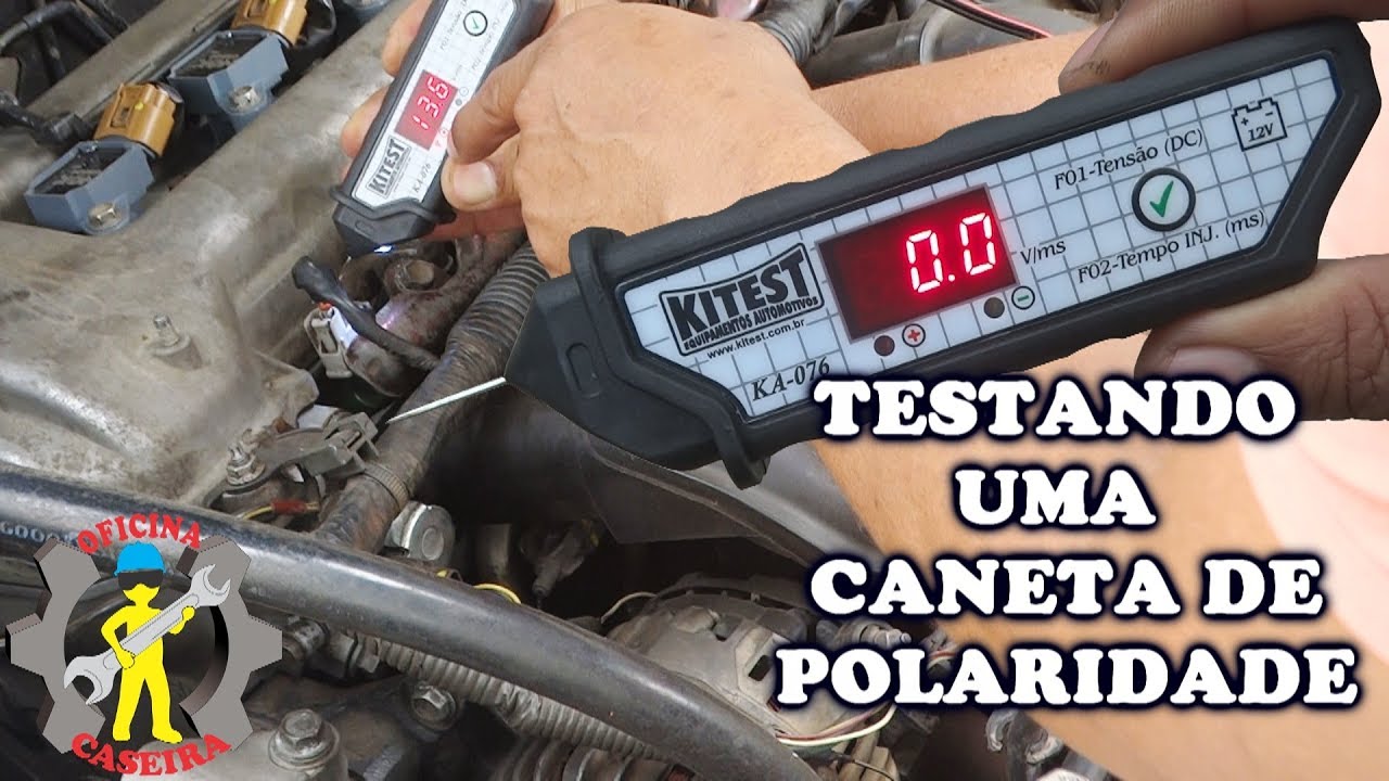 TESTANDO UMA CANETA DE POLARIDADE AUTOMOTIVA.