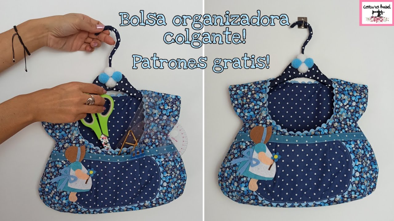 How to Make a Hanging Organizer Fabric Bag 🤯 | Free Patterns!!!