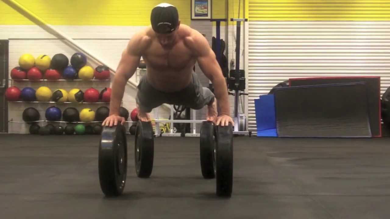 Bring Sally up BALANCED ON 4 WEIGHT PLATES
