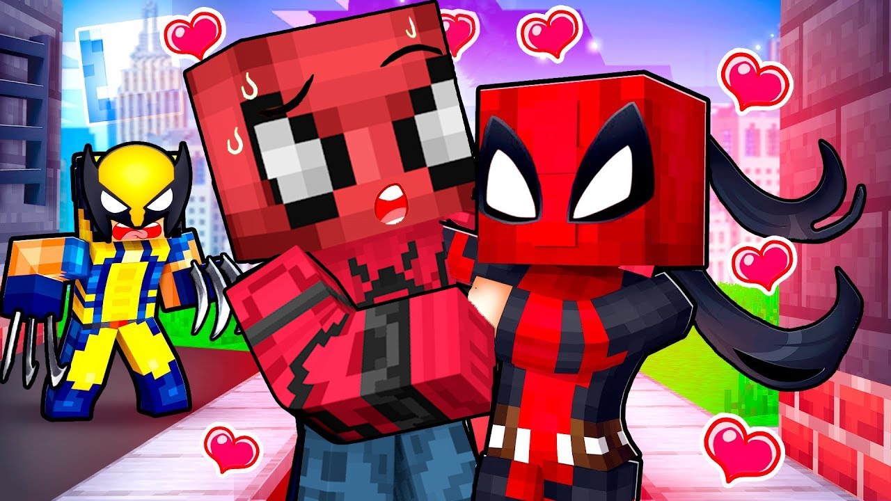 ÖRÜMCEK ADAM OKULUNDA KIZ DEADPOOL💋😻🕷 - Minecraft