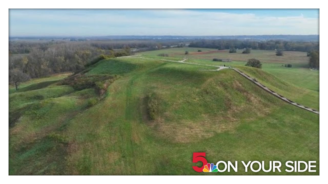 A view of the historic Cahokia Mounds in Collinsville, Illinois
