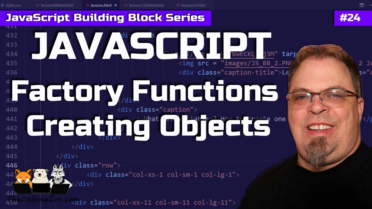 Javascript Factory Functions Creating objects with Factory Functions - Javascript Building Blocks 24