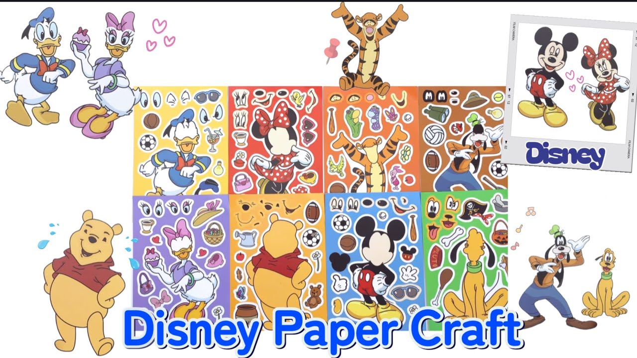 Disney Paper DIY Sticker Book 🧡 Mickey Minnie Donald Daisy #paperdiy #stickerbook