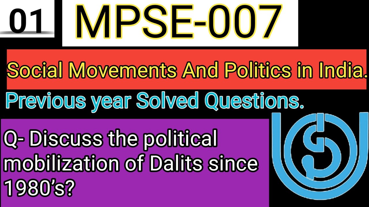 MPSE-007, Important question answers, MPSE-007 Social movements and politics in india, questions