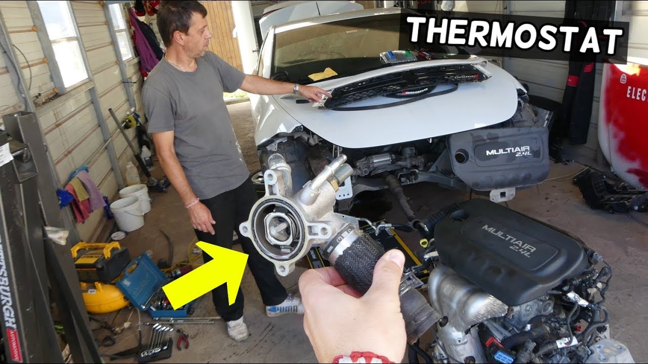 THERMOSTAT REPLACEMENT LOCATION DODGE DART CHRYSLER 200  2.4 MULTIAIR