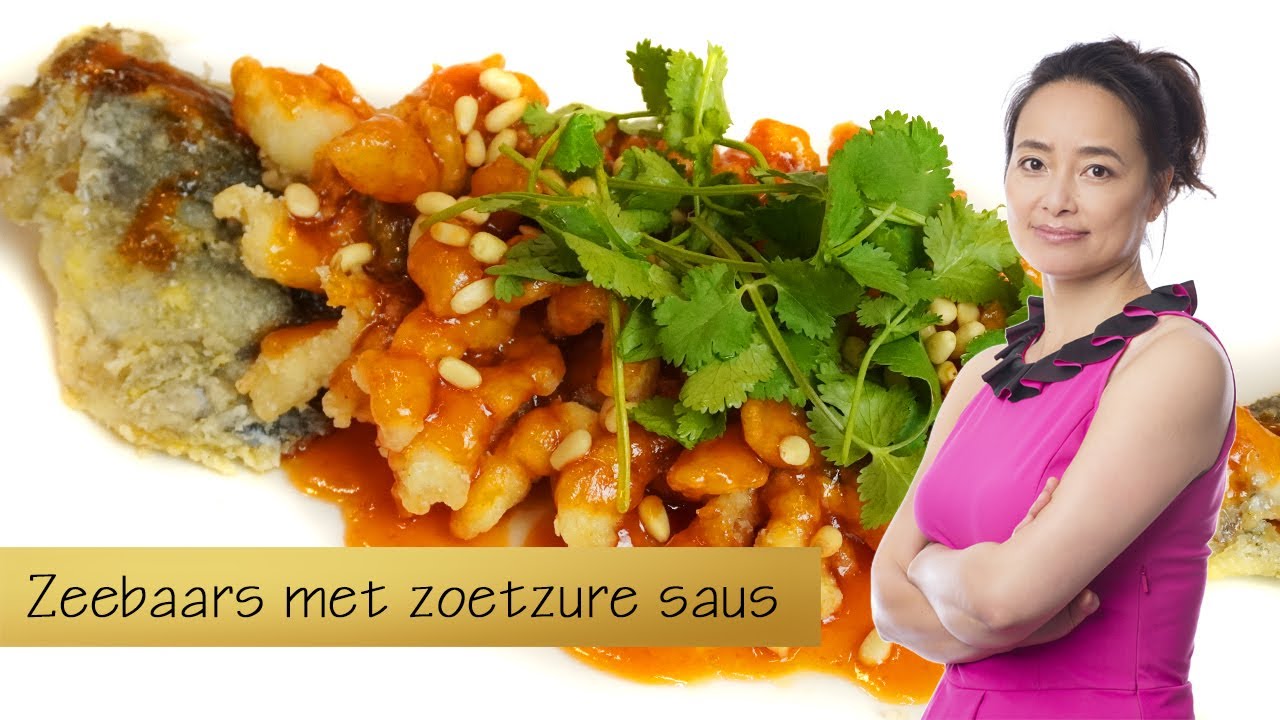 Eekhoornvis (Zeebaars met zoetzure saus)