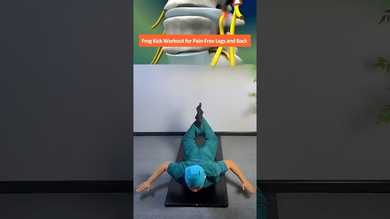 Daily Frog Kick at Home to Relieve Sciatica, Numb Legs, and Lower Back Pain