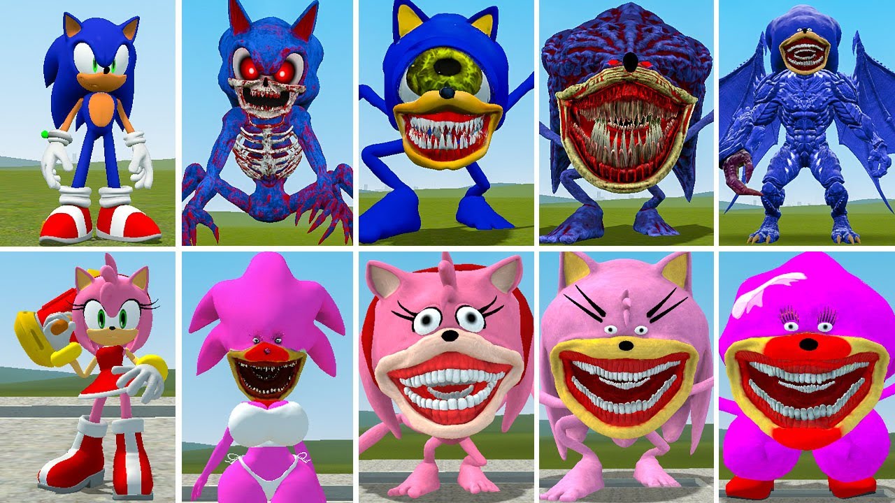 ALL NEW SONIC CTHULHHU 1-2 VS ALL SONIC AMY ROSED ? in Garrysmod!,...
