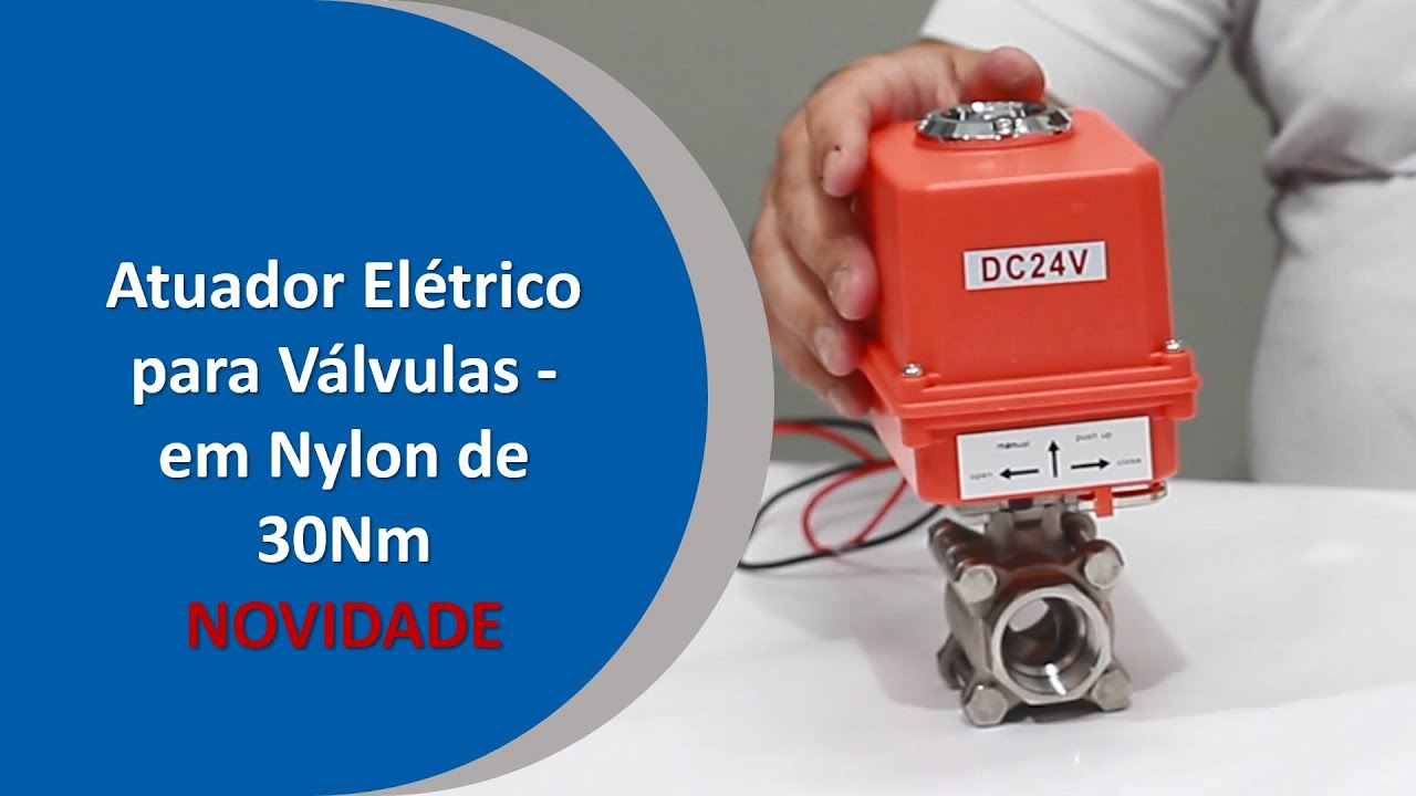 Atuador Elétrico Rotativo de Nylon  - Torque de 30Nm