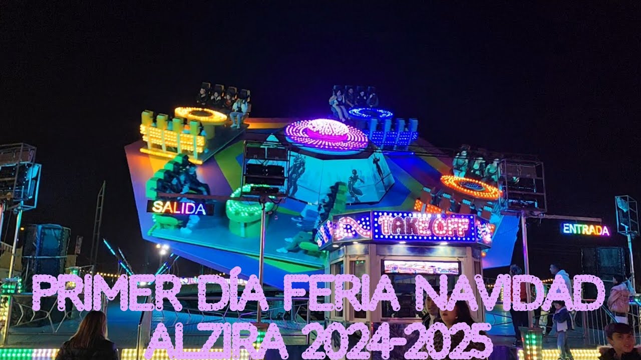 Primer día de feria en la feria de atracciones de navidad de Alzira 2024-2025
