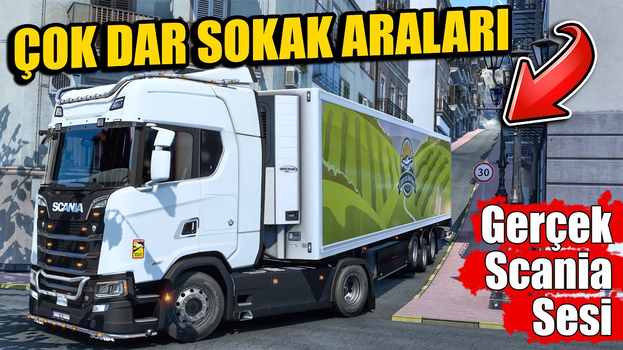 ÇOK DAR SOKAK ARALARINA GİRİYORUZ // GERÇEK SCANİA SES MODU | DSL MAP !!