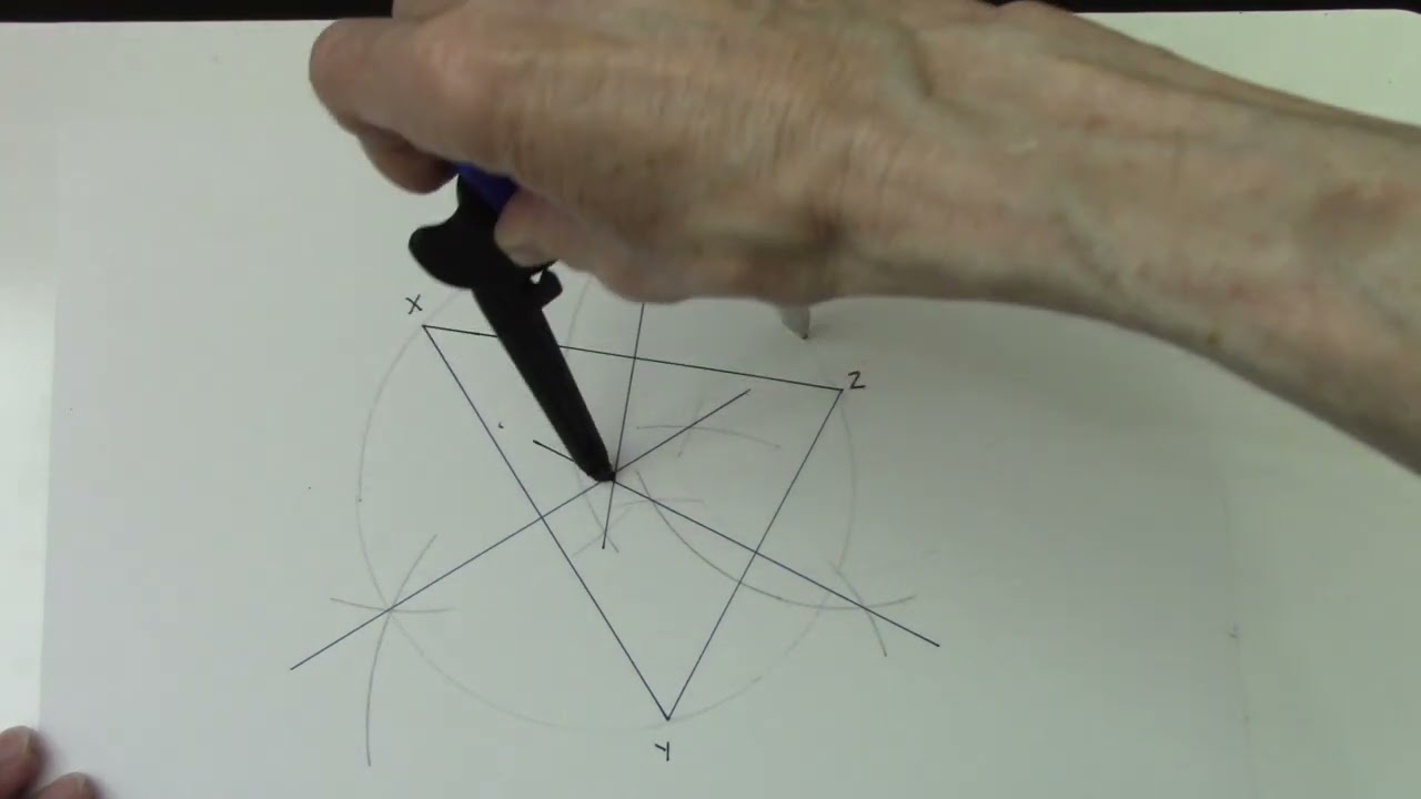 How to Construct the center of gravity in a triangle and two other special points in a triangle.
