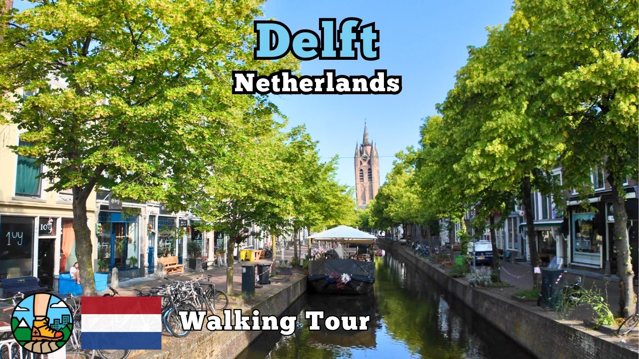 Delft Países Bajos | Recorrido por Lugares Emblemáticos y Canales | Walking Tour 4K 🚶‍♂️🌍