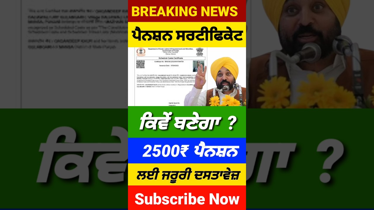 ਬੁਢਾਪਾ ਪੈਨਸ਼ਨ 2500, #2500pension #pensionscheme #pension #shorts #reels
