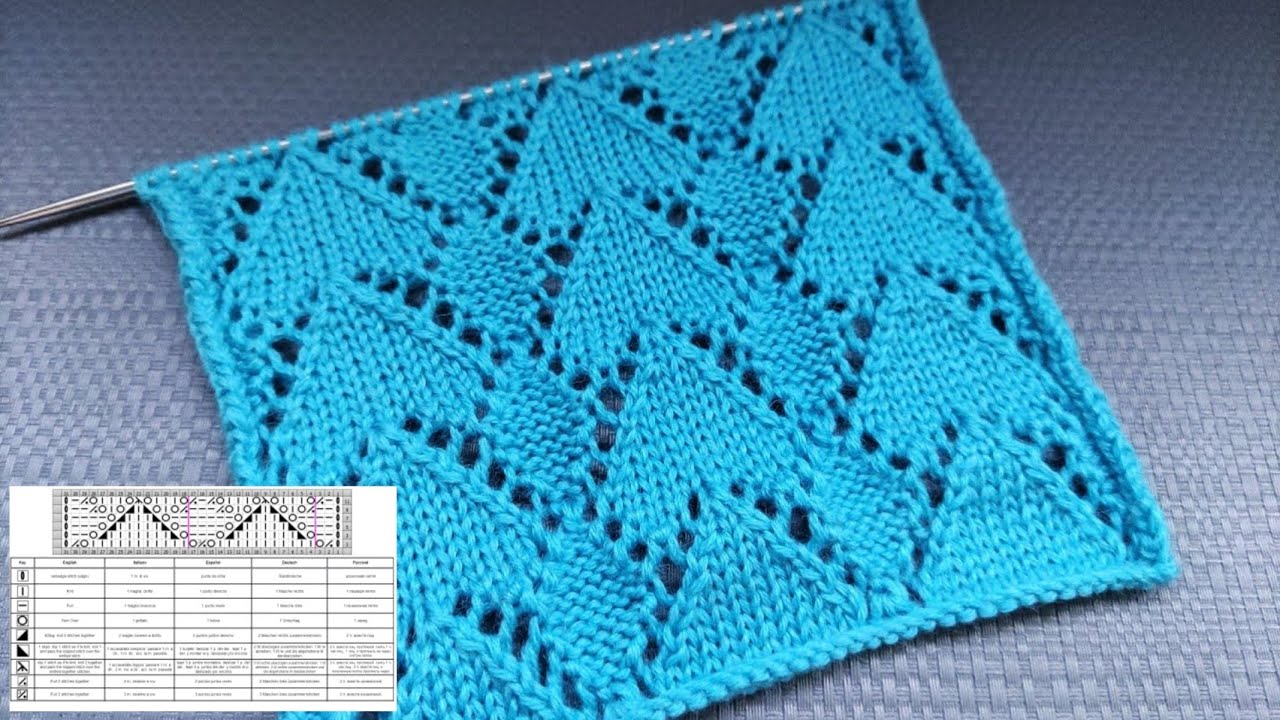 Lace Diamond Stitch Pattern | Ajour-Rautenmuster stricken | Punto Rombi | Punto Rombo calado