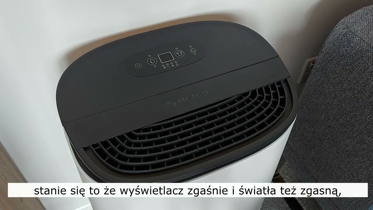 Instrukcja obsługi panelu sterowania osuszacze i oczyszczacza powietrza Arete® One PL napisy