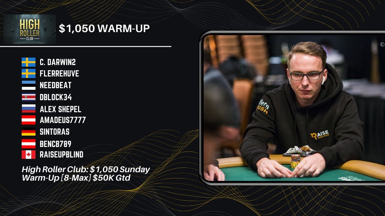 High Roller Club: $1,050 Sunday Warm-Up [8-Max] $50K Gtd with Bencb789