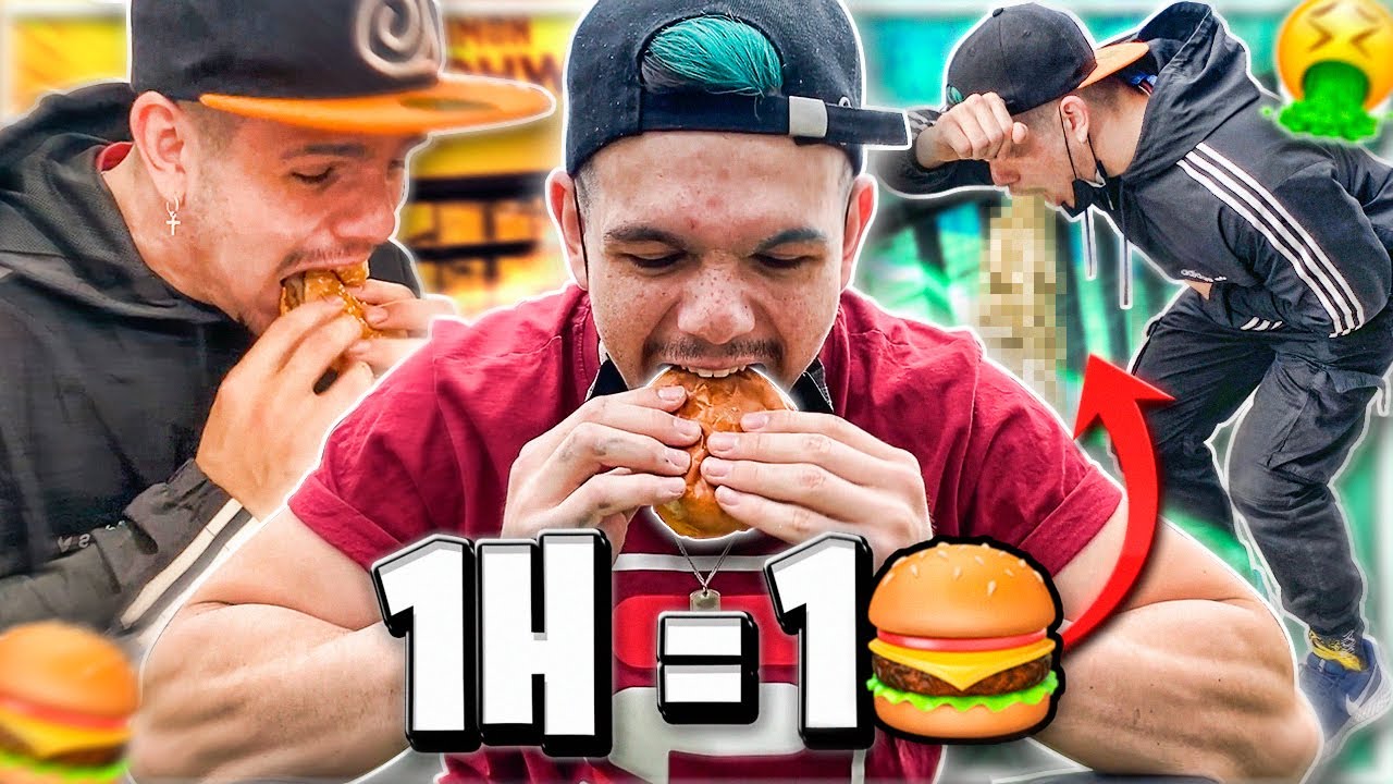 COMO 1 HAMBURGUESA 🍔 POR HORA QUE PASA ⏱!! **ME DA UNA SOBREDOSIS DE COLESTEROL** [NO HACER]