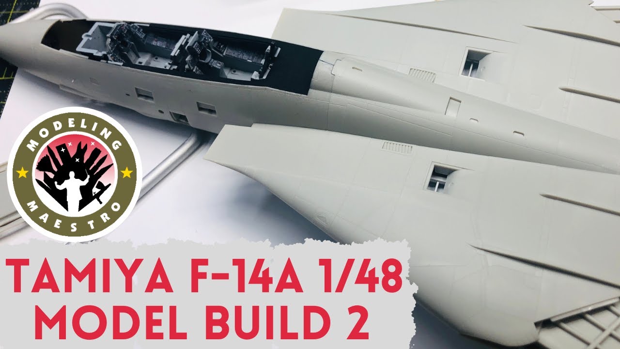 1/48 Tamiya F-14A Tomcat - Model Build 2 - Construction, 3D Decals, Weathering, Oil Wash 4K