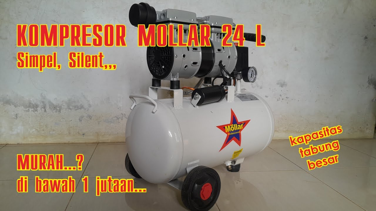 UNBOXING & REVIEW KOMPRESOR MOLLAR 24 L OILLESS MLR-AC1024S!!! Benarkah Worth It?