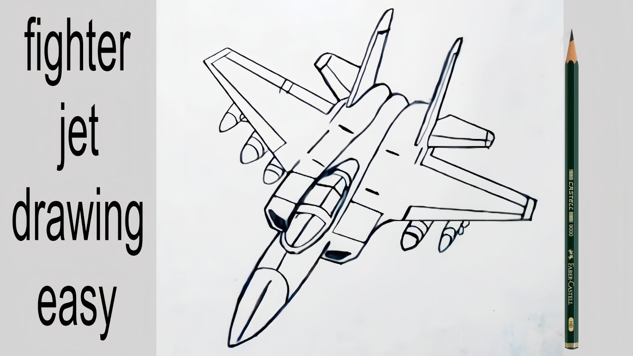Easy Fighter Jet Drawing Tutorial | Step by Step Jet Plane Sketch | Pencil Drawing