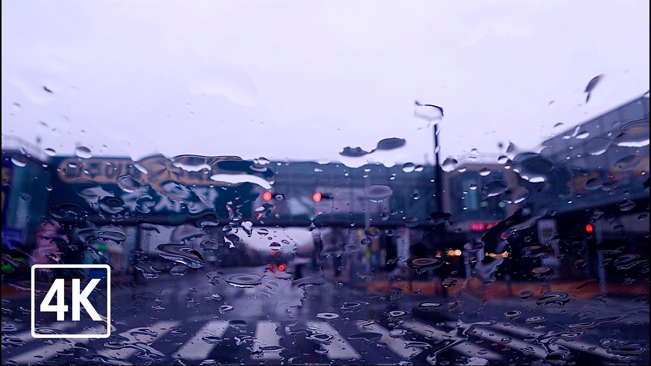 Car Rain Sounds ASMR - Jayu-ro to Paju Book City & Gimpo Airport Drive