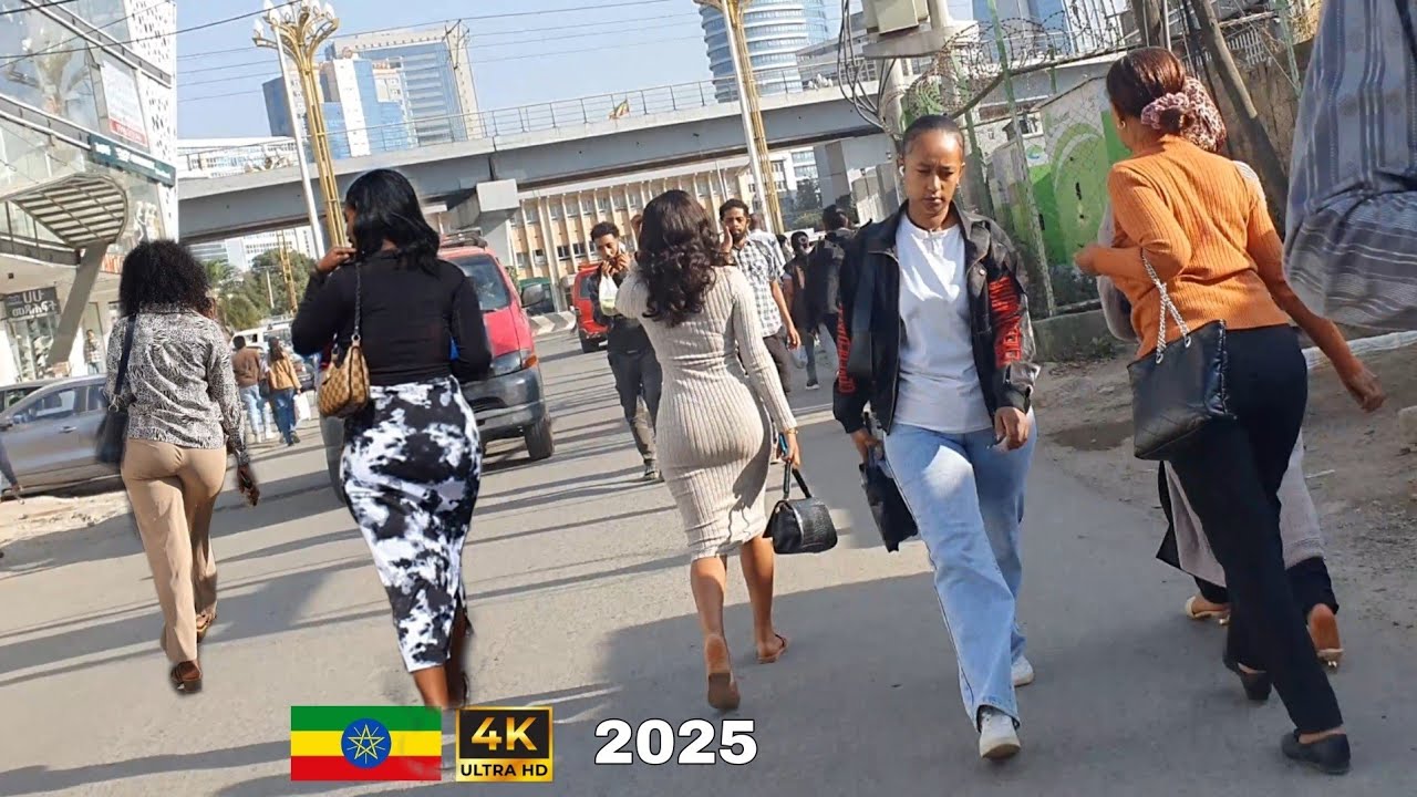 Beautiful Girls on street of Addis Ababa,  Ethiopia , 🇪🇹 Addis Ababa walking Tour 2025