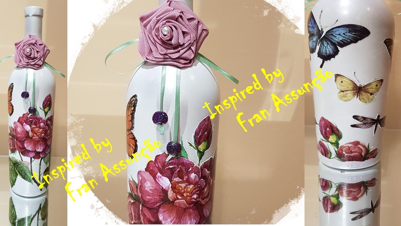 Como Fazer Decoupage com Papel de Presente em Garrafas (DYI, Home Decor)