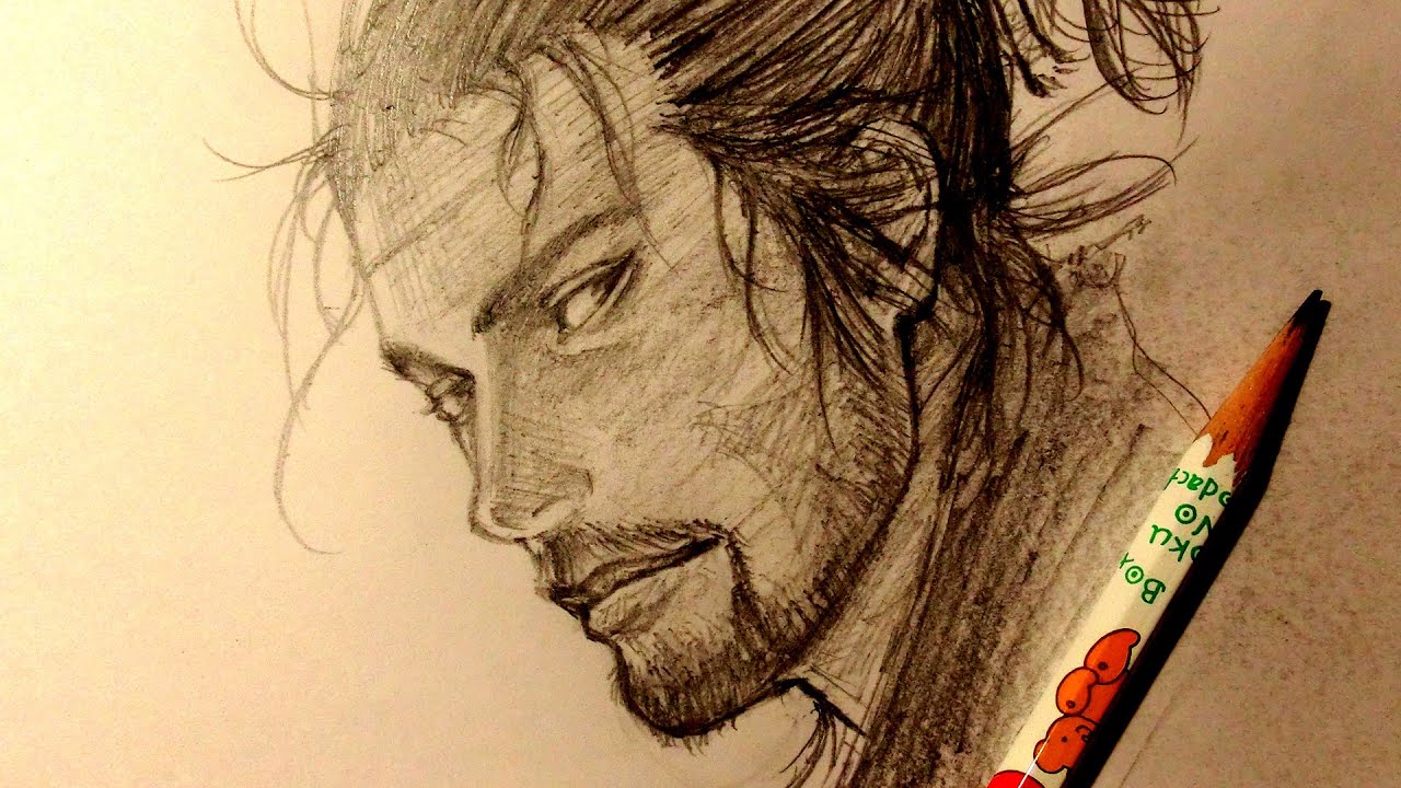 ASMR | Pencil Drawing 190 | Musashi Miyamoto (Request)
