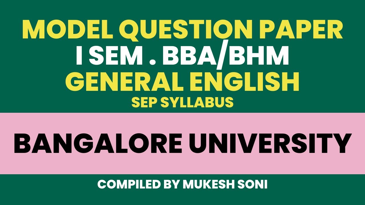 I SEM BBA-ENGLISH-MODEL QUESTION PAPER