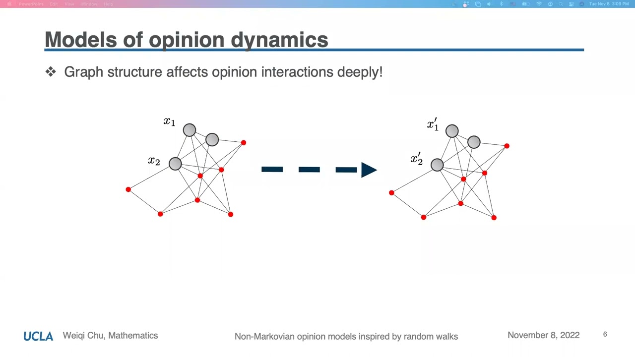 Weiqi Chu, UCLA, Non-Markovian opinion models inspired by random walks