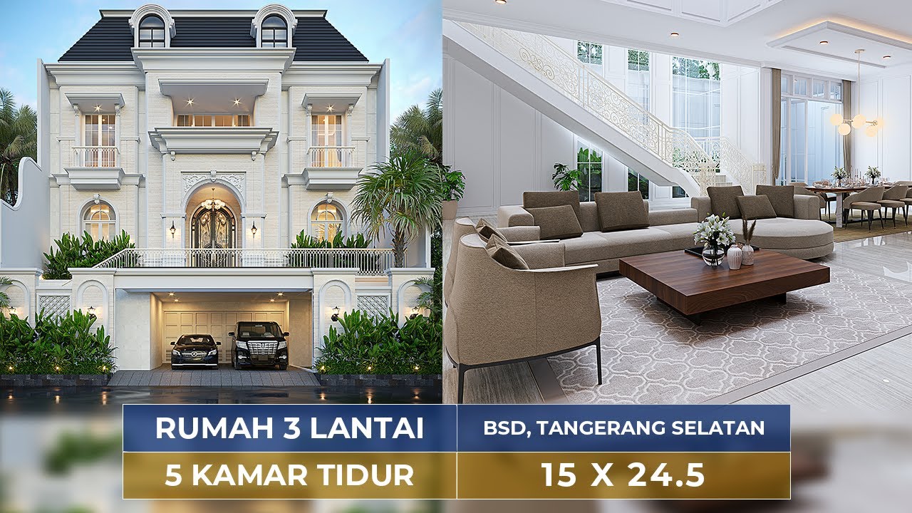 MEGAH DAN MENAWAN, BEGINI MEWAHNYA DESAIN HUNIAN KLASIK 3 LANTAI DI TANGERANG! - JASA ARSITEK