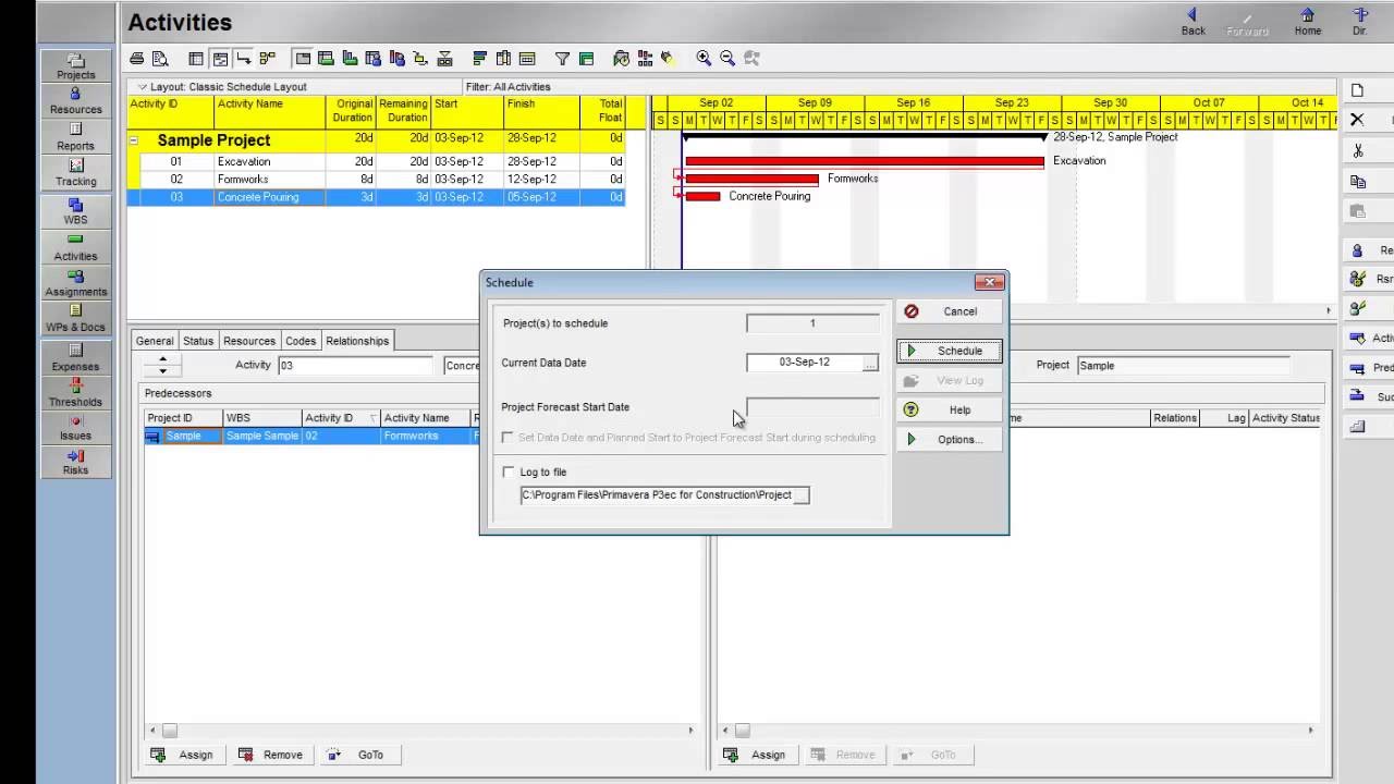 Adding Activity Relationships Successors and Predecessors in Primavera P6 .mp4