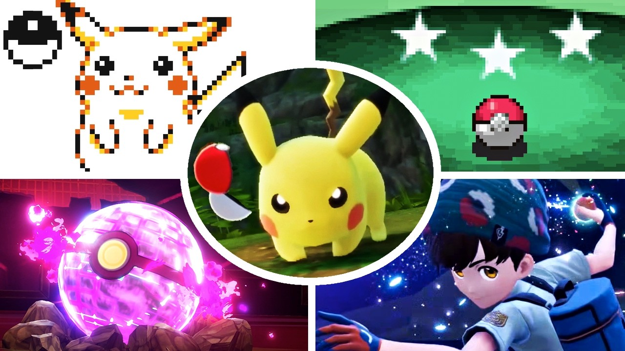 Evolution of Catching Pok&eacute;mon in Pok&eacute;mon Games (1996 - 2027)