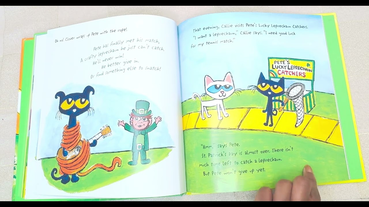 Read along Pete the Cat. The Great Leprechaun Chase
