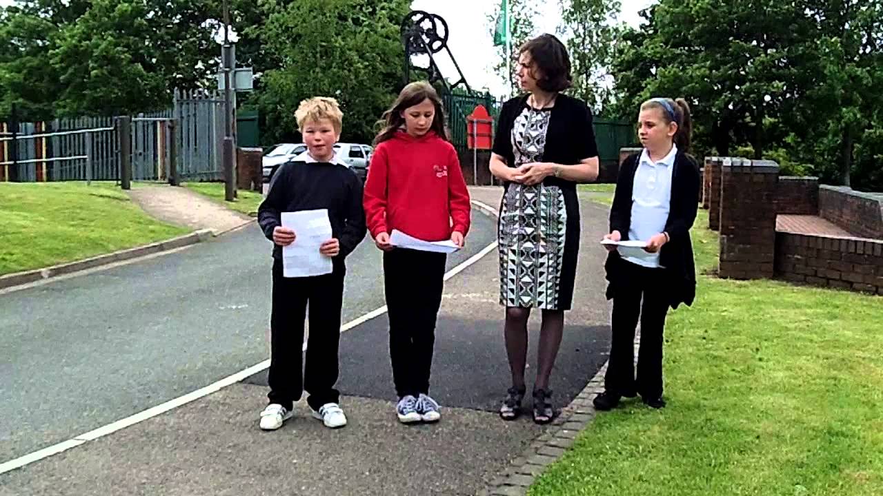 Nant y Parc School, teacher and pupils.