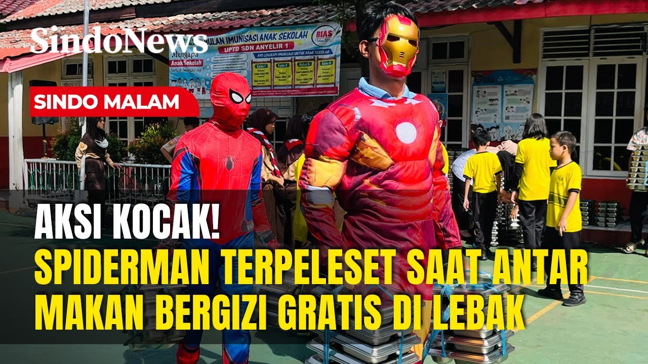 Unik! Penyaluran Makan Bergizi Gratis di Lebak Banten Hadirkan 'Spiderman' | Sindo Malam | 24/01