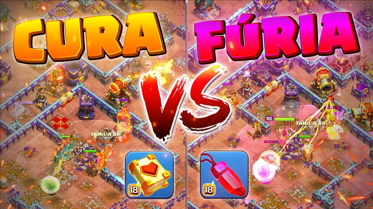 TESTEI NA PRÁTICA! Qual Está Mais Forte? Tomo de CURA ou Gema de FÚRIA - Clash of Clans