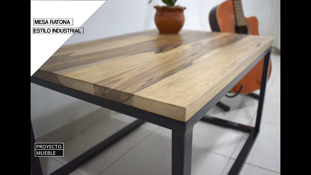 MESA RATONA ESTILO INDUSTRIAL, MADERA Y HIERRO ( Industrial Coffee Table) - PROYECTO MUEBLE